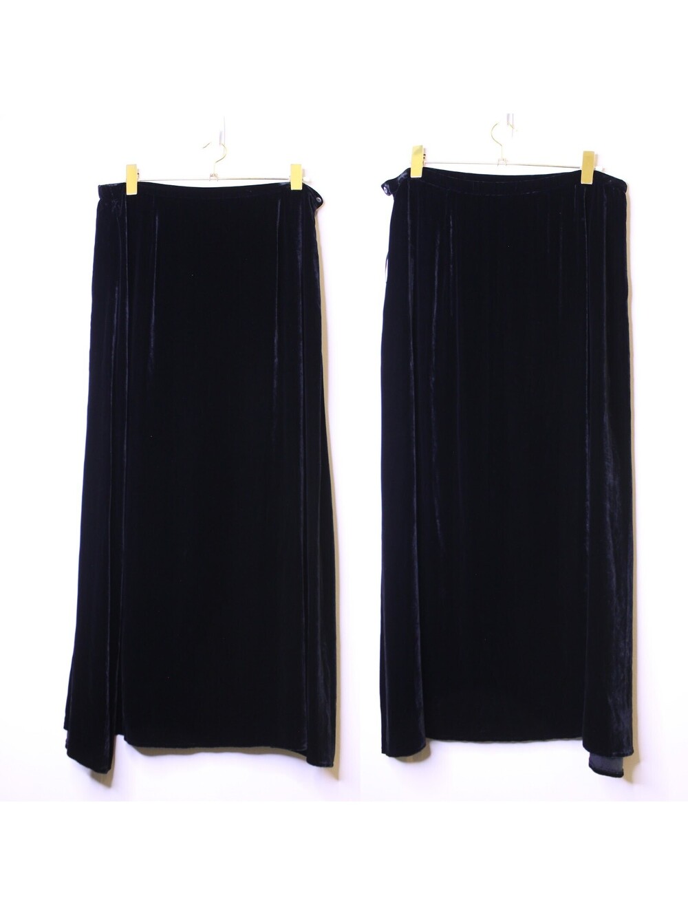Eileen Fisher Black Silk Velvet Maxi Skirt - Large